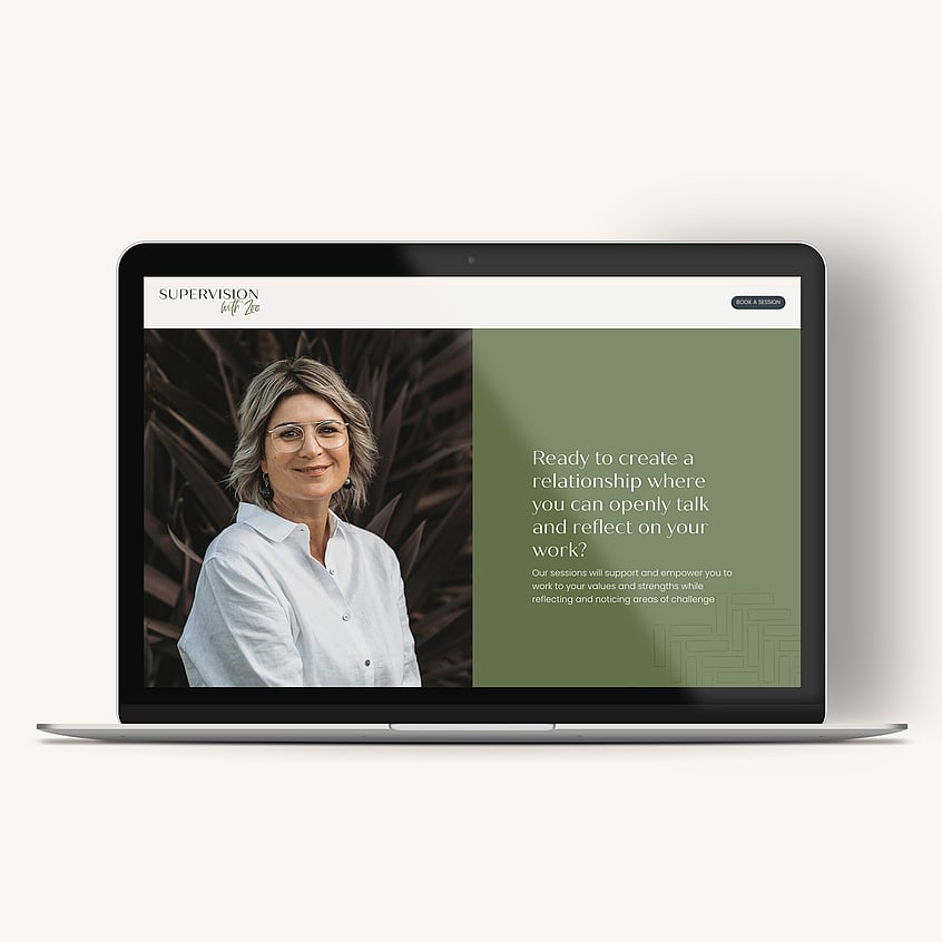 Website design for Supervision With Zoe. Creative Box, Waikato, New Zealand