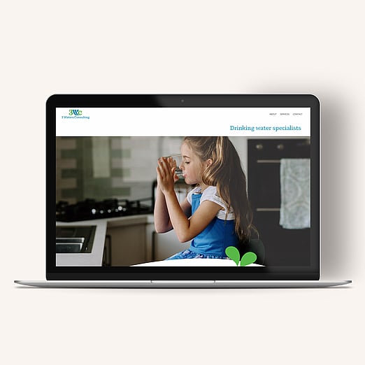 Designed by Kelly at Creative Box. New Zealand. Image of 3 Waters Consulting new website. Drinking water specialist in the Waikato, New Zealand.