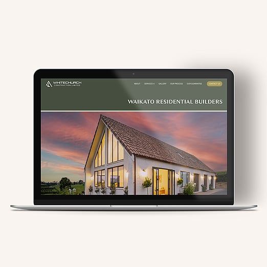 Image of Whitechurch Construction website. Creative Box Graphic Design in Waikato NZ