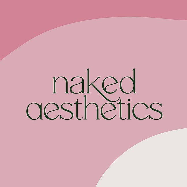 Image of Naked Aesthetics logo for nurse injector, Claire Waterworth in Auckland. Design by Kelly at Creative Box. New Zealand