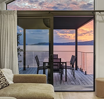 Large upper terrace deck at Roam Taupo