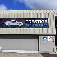 Prestige Car Finance large building banner