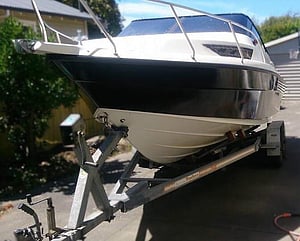 applied graphics to underbelly of boat