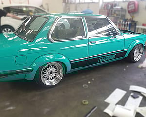 Banner on lower door with text