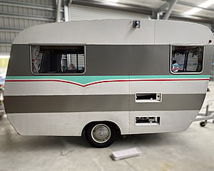 Caravan Side view with pinstriping
