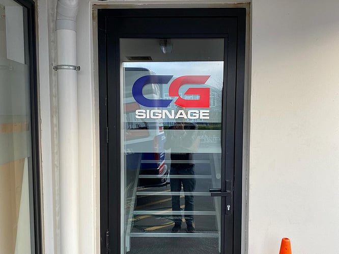 Image of the door to CG Signage