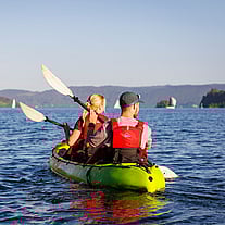 Drone View of Glowing Worms Kayaking