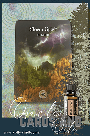 Storm Chaos Oracle Card, Cedarwood Essential Oil