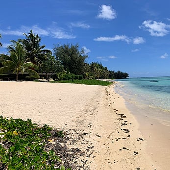 Just a short walk along this beach to Vaianas - a perfect spot for a drink or meal