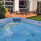 View from spa pool area of 14 Cologne Street looking towards deck