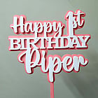 Happy birthday double layer custom cake topper