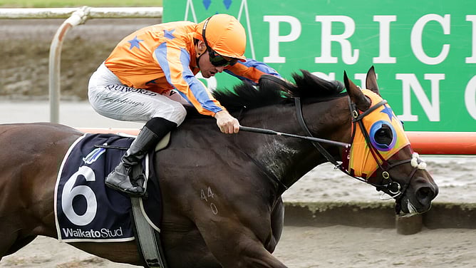 My Lips Are Sealed winning the Listed Lisa Chittick Champagne Stakes (1400m). - Photo: Kenton Wright (Race Images)