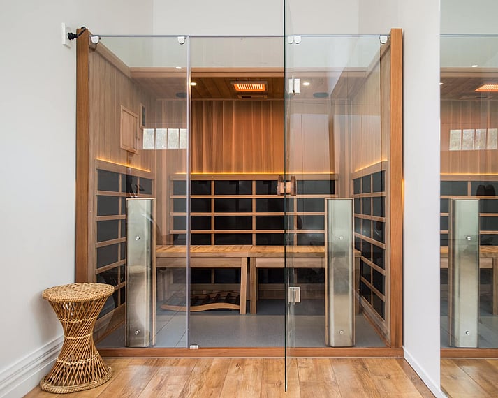 Gym, infrared sauna, and spa pool