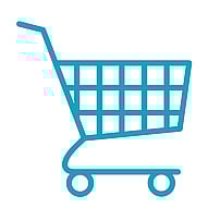 Personal shopping outline drawing of a shopping trolley