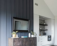 Interior feature wall of pool house