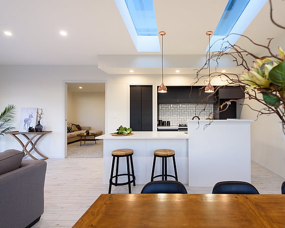 Papamoa spacious house design - open plan living