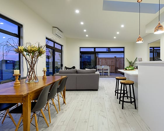 Papamoa spacious house design - open plan living