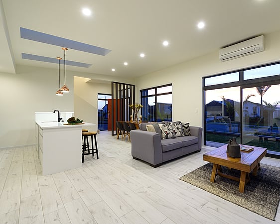 Papamoa spacious house design - open plan living