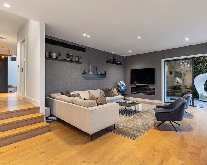 Auckland Architectural House Designer - split level family room