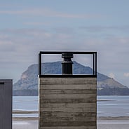 Fair face concrete Chimney of outdoor fireplace