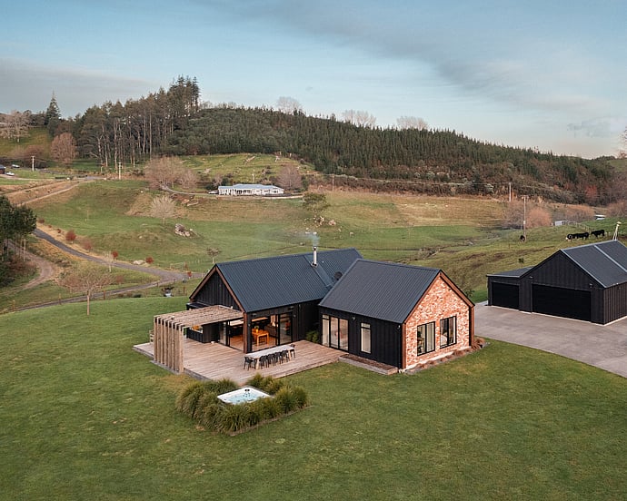 Black barn inspired house design