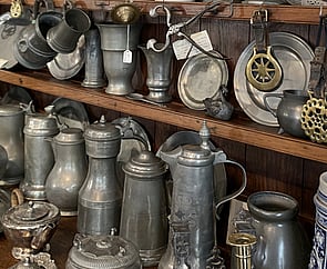 Aly's Antiques Cambridge NZ, Antique Pewter. Traditional Pewter for collectors and enthusiasts