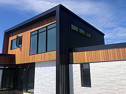 modern Hamilton home with spouting installation by Fine Line