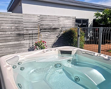 Spa pool area in the backyard of 14A Cologne Street