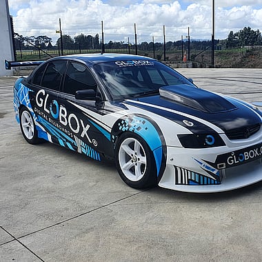 Full car wrap with business branding in Hamilton