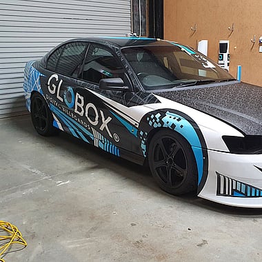 Full car wrap with business branding in Hamilton
