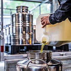 Decanting olive oil at Riverside | Northlanding