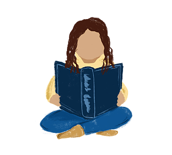 out of school care programmes, a drawing of girl reading