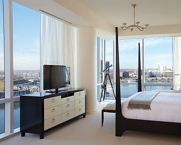 fabric drapes, luxury curtains, window treatments and commercial shades installed at the wharf dc residences in washington by kj installations