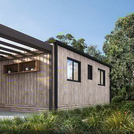 Image of a Whitechurch Construction Limited tiny home cabin. Waikato, New Zealand.