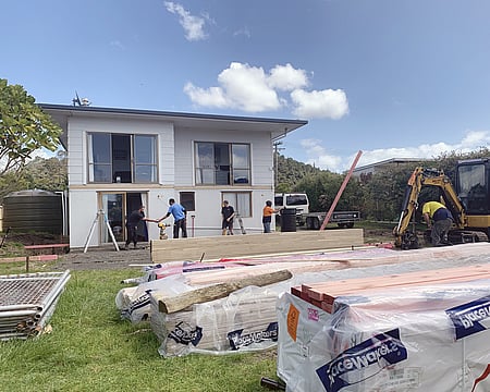 Exterior images of Riverview Road, renovated home by Whitechurch Construction, Waikato residential builders.