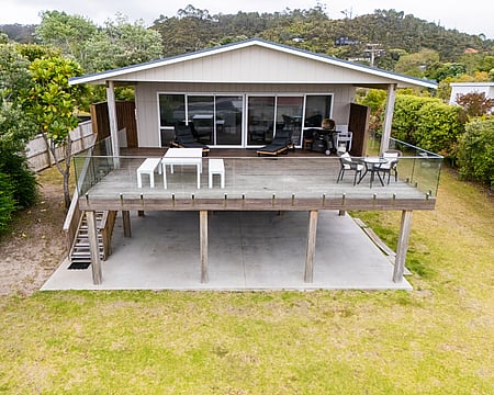 Exterior images of Riverview Road, renovated home by Whitechurch Construction, Waikato residential builders.