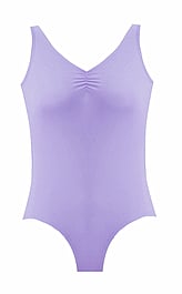 Wide Strap Ballet Leotard with a Wide V-Neck Purple