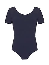 Short Sleeve Ballet Leotard with Scoop neck Navy