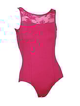 Wide Strap Ballet Leotard with round neck line Blue 