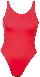 Sleeveless Ballet leotard with U-neck shape front Red