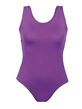 Wide Strap sleeveless Ballet leotard with scoop neck plain Purple