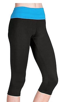 Balance 3/4 Leggings - PRICE $47.99-BLACK/TURQUOISE- - - - - - - - - - - - ADD TO CART >