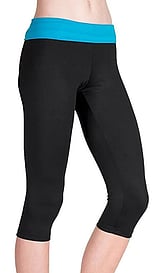 Agile 3/4 Leggings - PRICE $45.99-BLACK/TURQUOISE- - - - - - - - -ADD TO CART >