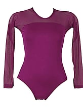 Wide Strap Ballet Leotard with Oval neckline Raspberry