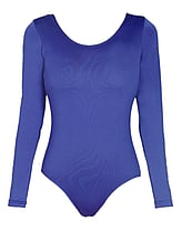Long Sleeve Ballet Leotard with scoop neck Black