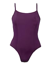 Spaghetti Strap Ballet Leotard plain Mulberry 