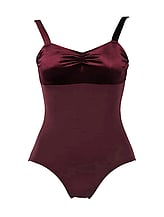 Wide Strap Sleeve Ballet leotard with V-neck line Black