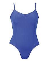 Spaghetti Strap Ballet Leotard with wide V-Neck plain Royal