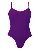 Spaghetti Strap Ballet Leotard wide V-neck shape plain Navy