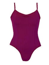 Spaghetti Strap Ballet Leotard wide V-neck shape plain Navy